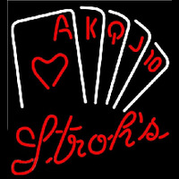 Strohs Poker Series Beer Sign Neonreclame