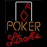 Strohs Poker Squver Ace Beer Sign Neonreclame