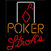 Strohs Poker Squver Ace Beer Sign Neonreclame
