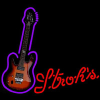 Strohs Purple Guitar Beer Sign Neonreclame