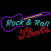 Strohs Rock N Roll Guitar Beer Sign Neonreclame