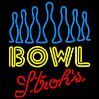 Strohs Ten Pin Bowling Beer Sign Neonreclame