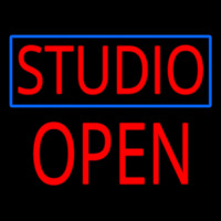 Studio Blue Border Open Block Neonreclame