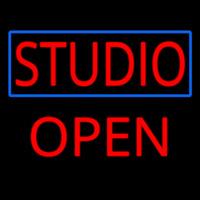 Studio Blue Border Open Neonreclame