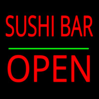 Sushi Bar Block Open Green Line Neonreclame