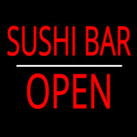 Sushi Bar Open White Line Neonreclame