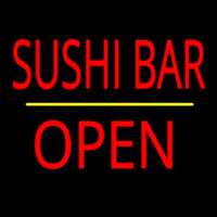 Sushi Bar Open Yellow Line Neonreclame
