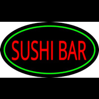 Sushi Bar Oval Green Neonreclame
