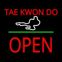 Tae Kwon Do Logo Block Open Green Line Neonreclame