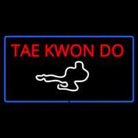 Tae Kwon Do Logo Rectangle Blue Neonreclame