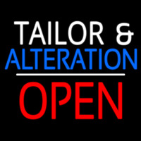 Tailor And Alteration Open White Line Neonreclame