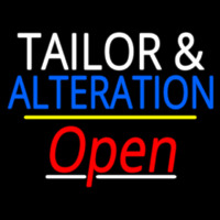 Tailor And Alteration Open Yellow Line Neonreclame