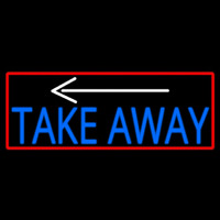 Take Out And Arrow With Red Border Neonreclame
