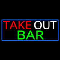 Take Out Bar With Blue Border Neonreclame