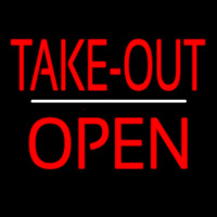 Take Out Open White Line Neonreclame