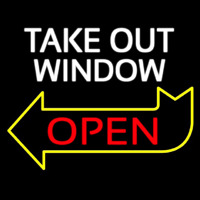 Take Out Window Left Yellow Open Arrow Neonreclame