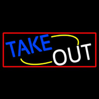 Take Out With Red Border Neonreclame