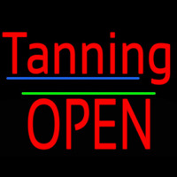 Tanning Block Open Green Line Neonreclame