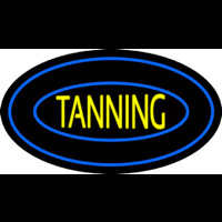 Tanning Double Oval Blue Border Neonreclame