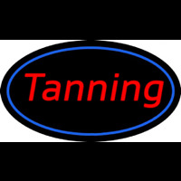 Tanning Oval Blue Border Neonreclame