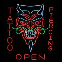 Tattoo Body Piercing Shop OPEN Neonreclame