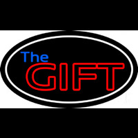 The Gift With White Border Neonreclame