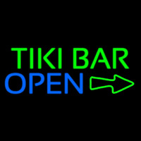 Tiki Bar Open With Arrow Neonreclame
