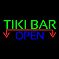 Tiki Bar Open With Arrow Real Neon Glass Tube Neonreclame