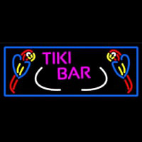 Tiki Bar Parrot With Blue Border Neonreclame