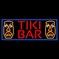 Tiki Bar Sculpture With Blue Border Neonreclame