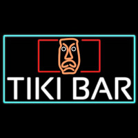 Tiki Bar Sculpture With Turquoise Border Real Neon Glass Tube Neonreclame