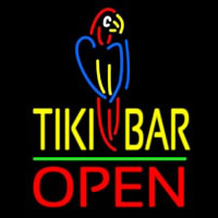 Tiki Bar With Parrot Open Neonreclame