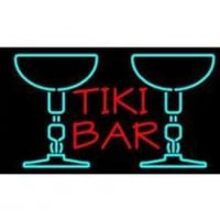 Tiki Bar With Two Martini Glasses Neonreclame