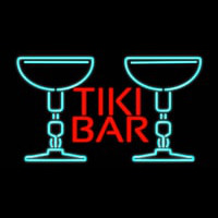 Tiki Bar with Two Martini Glasses Real Neon Glass Tube Neonreclame