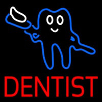 Tooth Logo With Brush Dentist Neonreclame