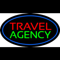 Travel Agency Blue Oval Neonreclame