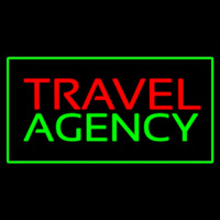 Travel Agency Green Rectangle Neonreclame