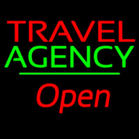 Travel Agency Open Green Line Neonreclame