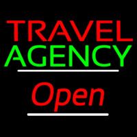 Travel Agency Open White Line Neonreclame