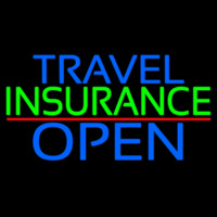 Travel Insurance Open Block Red Line Neonreclame
