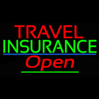 Travel Insurance Open With Blue Line Neonreclame