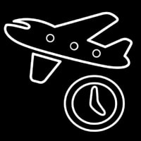 Travel Time Airplane Icon Neonreclame