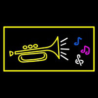 Trumpet Logo Rectangle Yellow Neonreclame