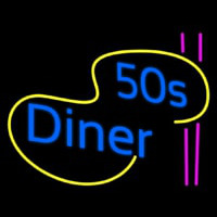Turquoise 50s Diner Pink Lines Neonreclame