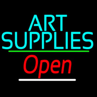 Turquoise Art Supplies With Open 3 Neonreclame