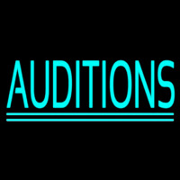 Turquoise Auditions Double Line Neonreclame