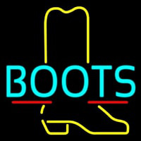 Turquoise Boots With Yellow Logo Neonreclame