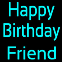 Turquoise Happy Birthday Friend Neonreclame