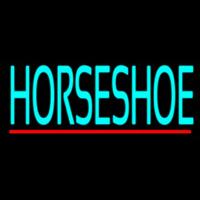 Turquoise Horseshoe Block Neonreclame