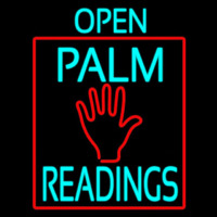 Turquoise Open Palm Readings Red Border Neonreclame